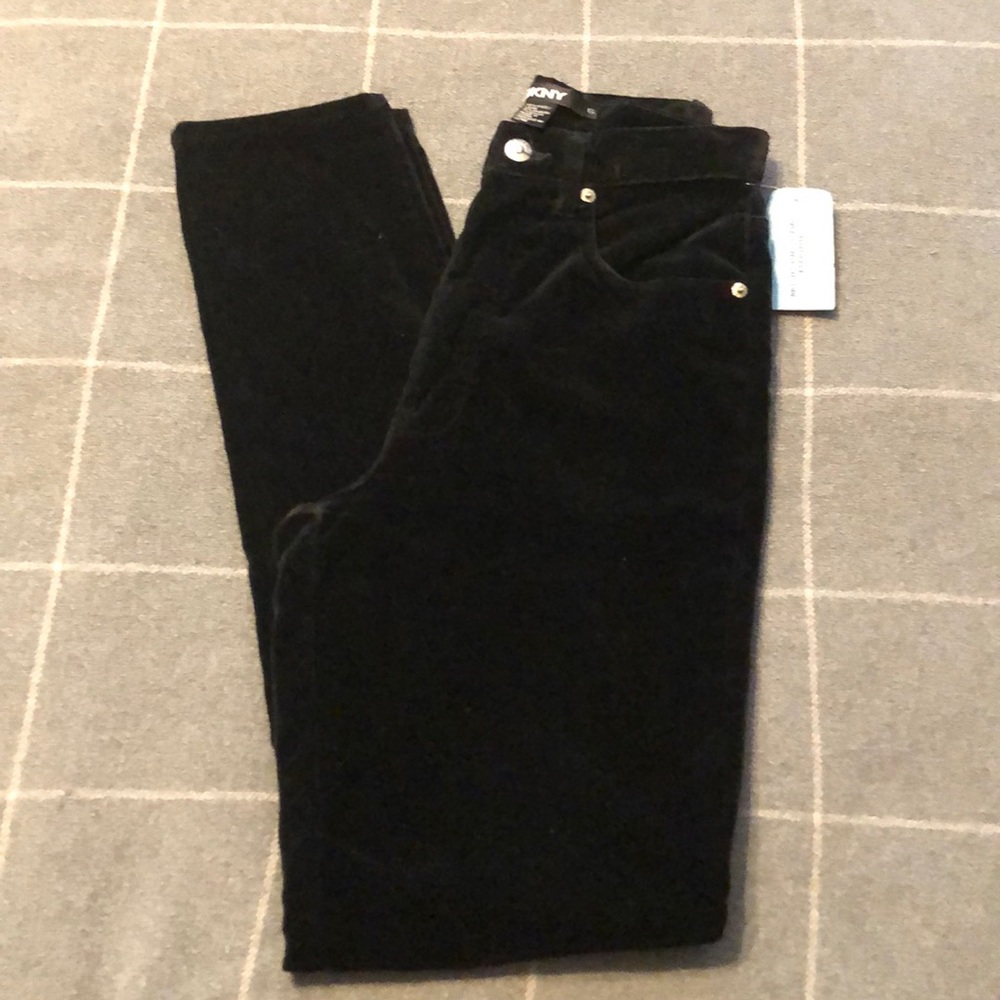 DKNY Wool/Angora/Nylon Tapered Leg Pants Black New